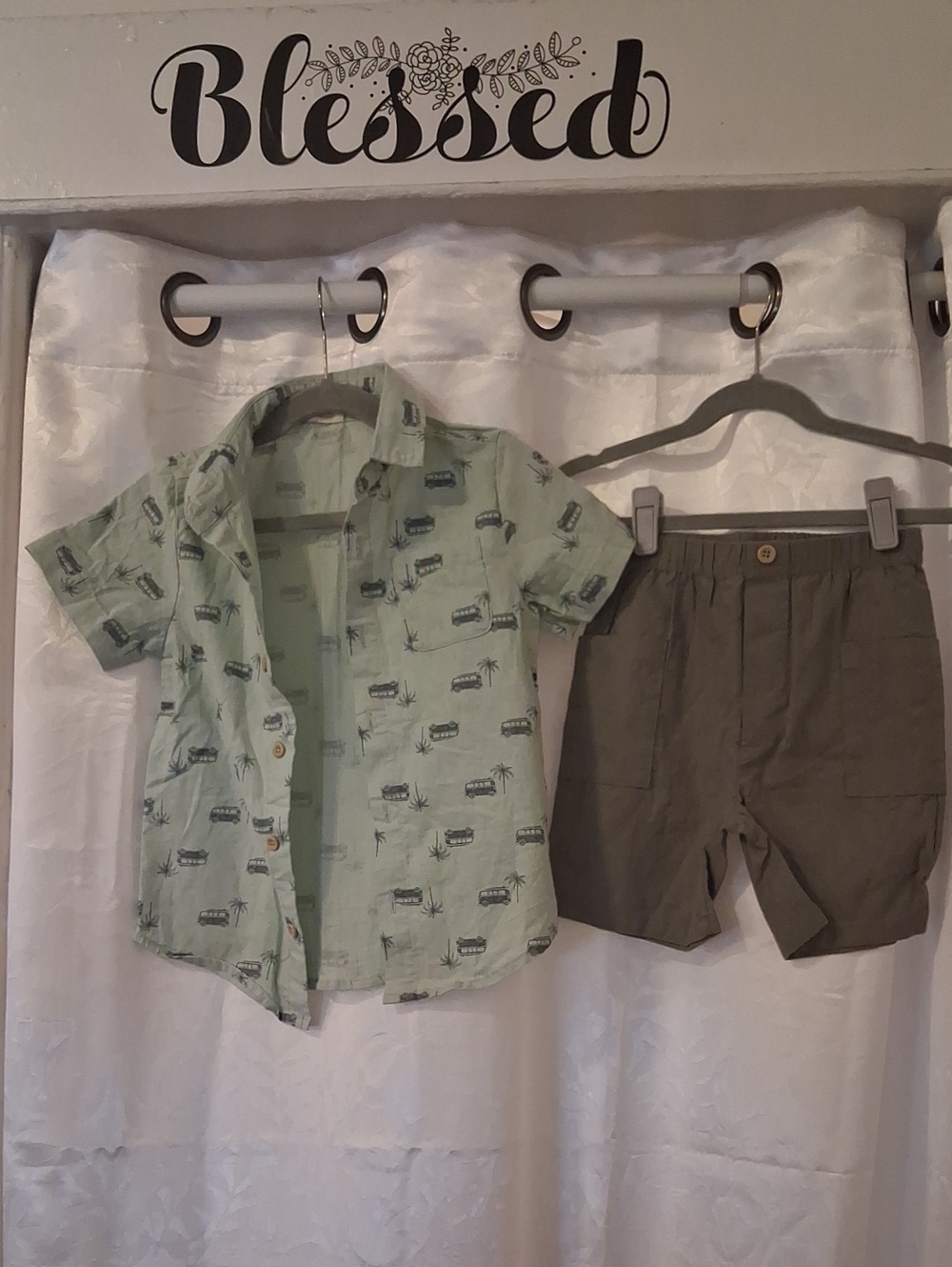 Rabbit + Bear Kids Short Sleeve Button Shirt & Pull Up Shorts in Organic Cotton
